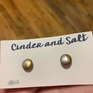 Earring studs made from vintage brass